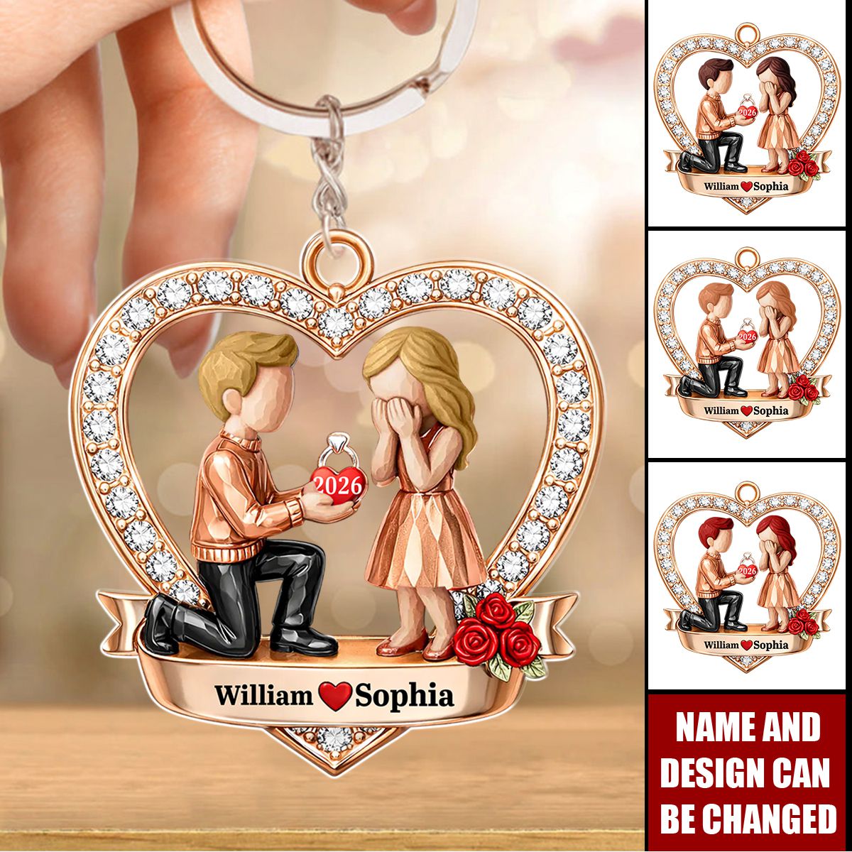 Couple Marriage - Personalized Acrylic Keychain, Gift For Couple, Anniversary Gift