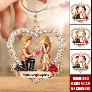 Couple Marriage - Personalized Acrylic Keychain, Gift For Couple, Anniversary Gift