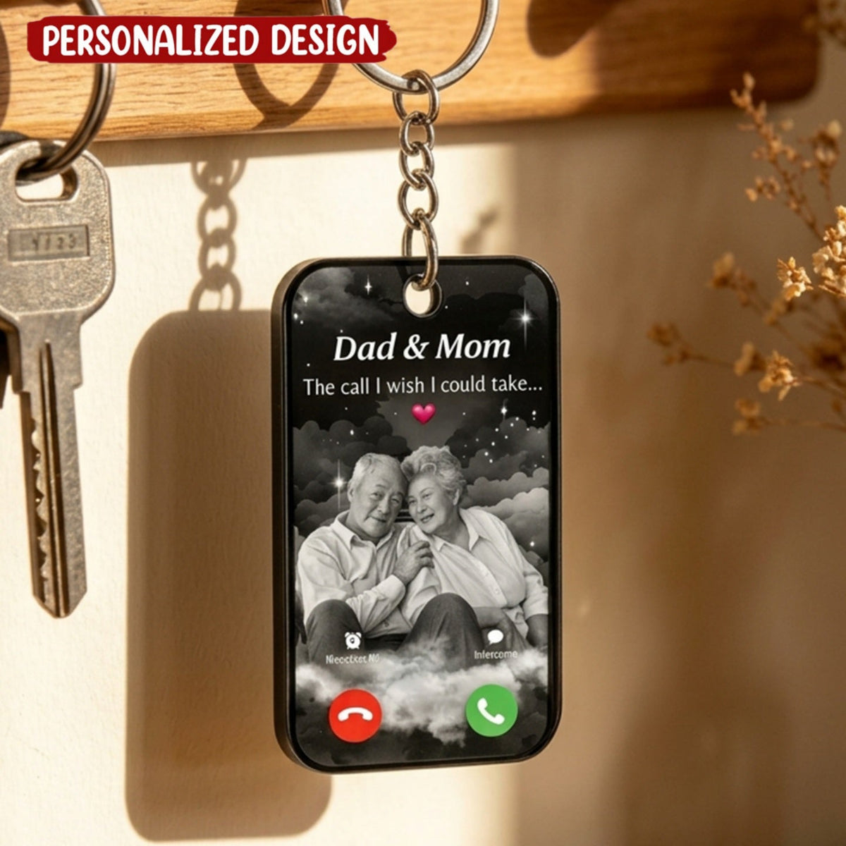 The Call I Wish I Could Take Memorial Sympathy Gift Remembrance Keepsake Photo Personalized Acrylic Keychain