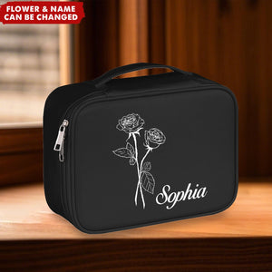 Birthday Flower Detachable Multi-Layer Personalized Travel Organizer Makeup Bag