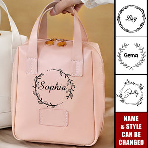 Shell Shape Leather Personalized Name Travel Organizer Tote Makeup Bag