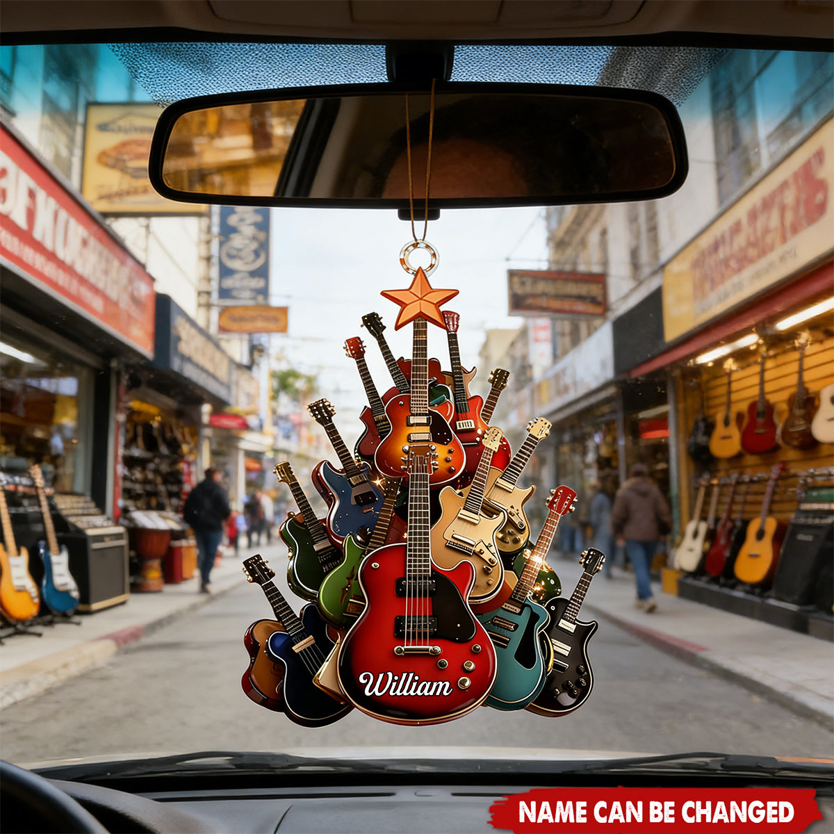 Electric Guitar Tree, Personalized Musician Acrylic Car Ornament