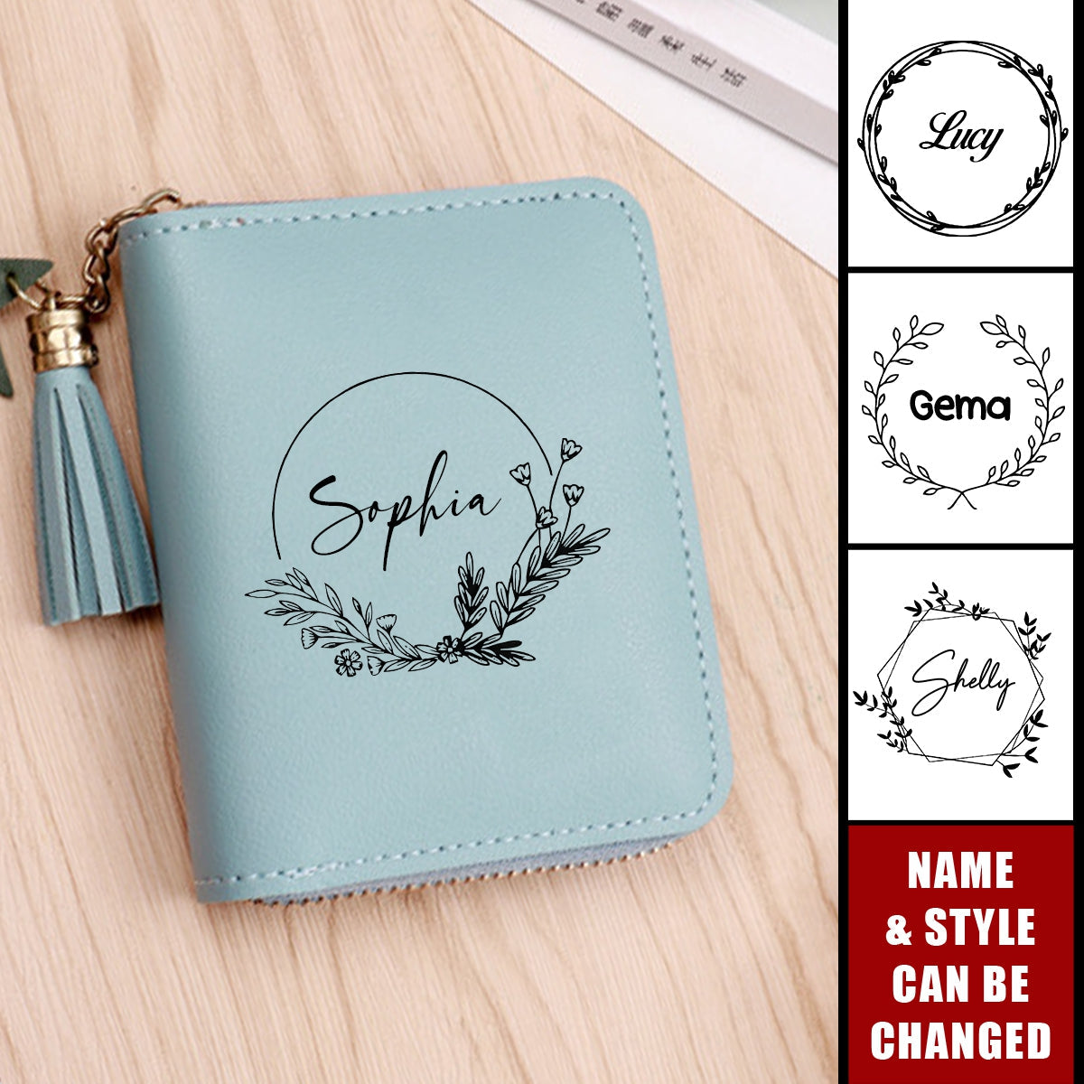 Personalized Name Multi Card Slots Wallet
