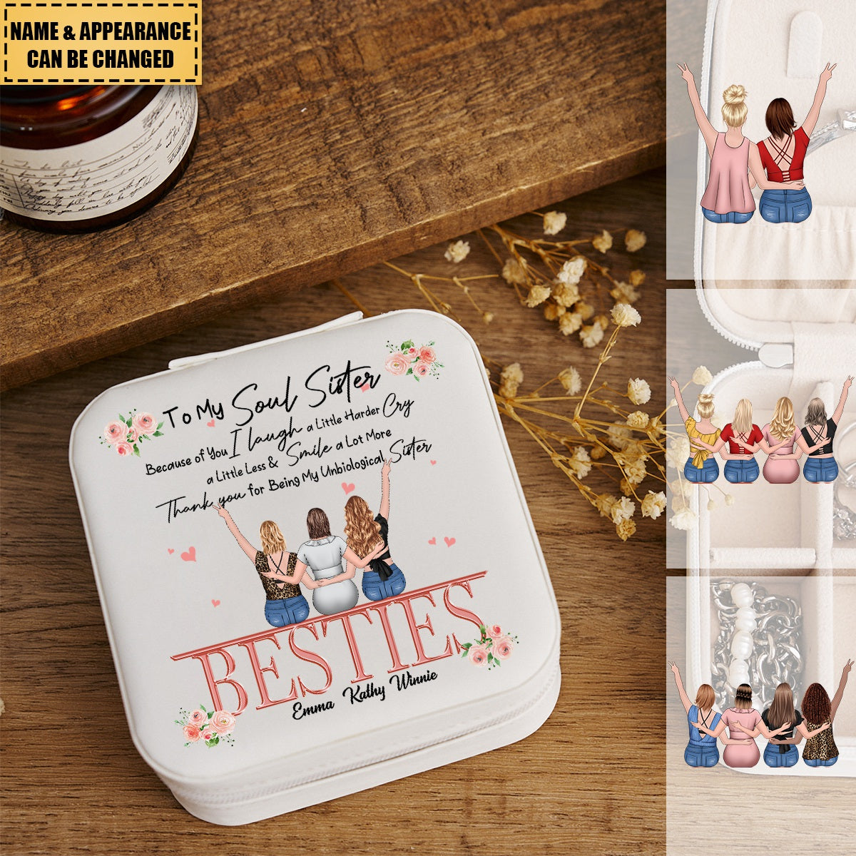 Friendship Thank You I Laugh More Cry Less - Personalized Jewelry Box