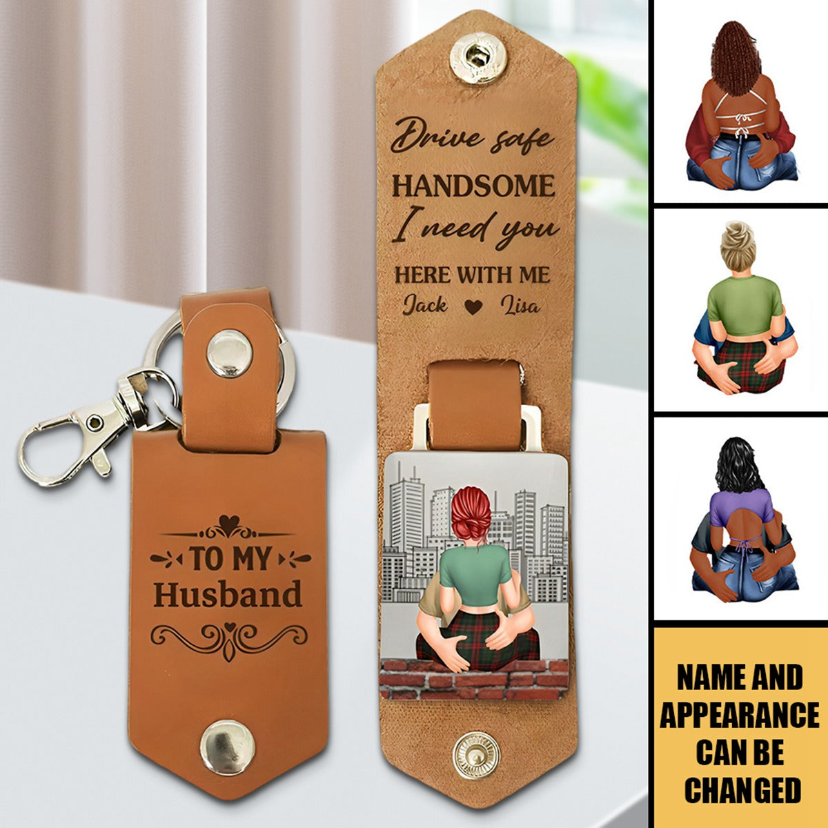 Couple Keychain Personalized Leather Accessory For Matching Keychains