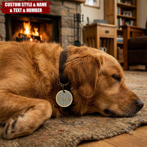 Engraved Dog Cat Name & Phone Number Personalized Brass Pet ID Tag