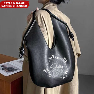 Personalized Name Hobo Bags Leather Travel Tote Shoulder Handbag