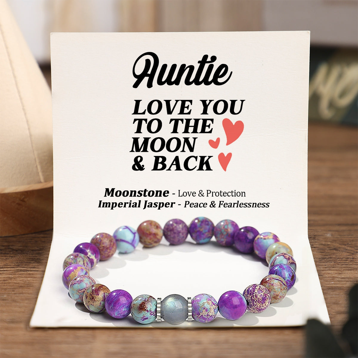 To Daughter/Granddaughter/Mom/Wife - Love You To The Moon & Back Stretchable Bracelet