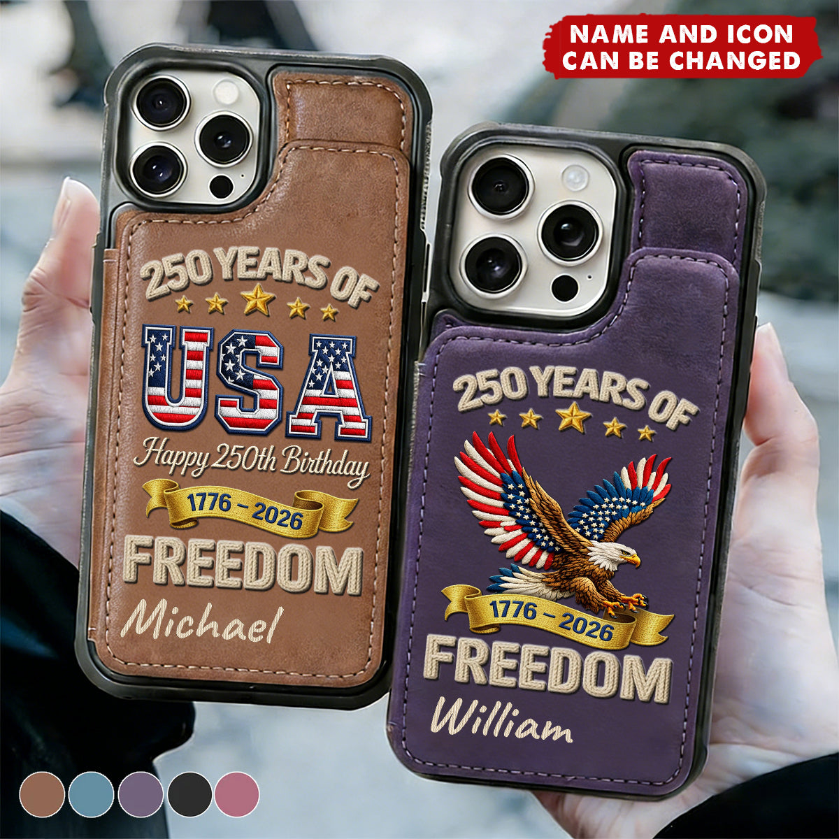America 250 Years Of Freedom Embroidery Effect Prints  - Gift for Dad, US Military Army