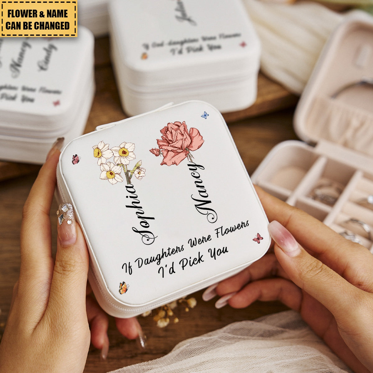 If Daughters Were Flowers I'd Pick You - Personalized Jewelry Box