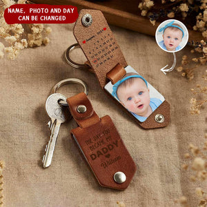 Calendar Custom Photo The Day You Became My Daddy Mommy Personalized Leather Keychain