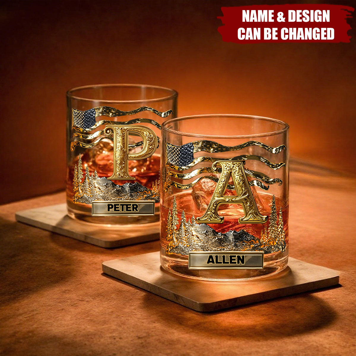 Alphabet Initial For Whiskey, Bourbon... Lovers - Personalized Whiskey Glass