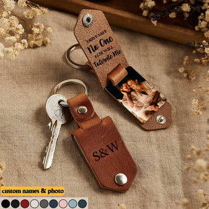 Custom Photo Drive Safe - Gift For Couples - Personalized Leather Photo Keychain