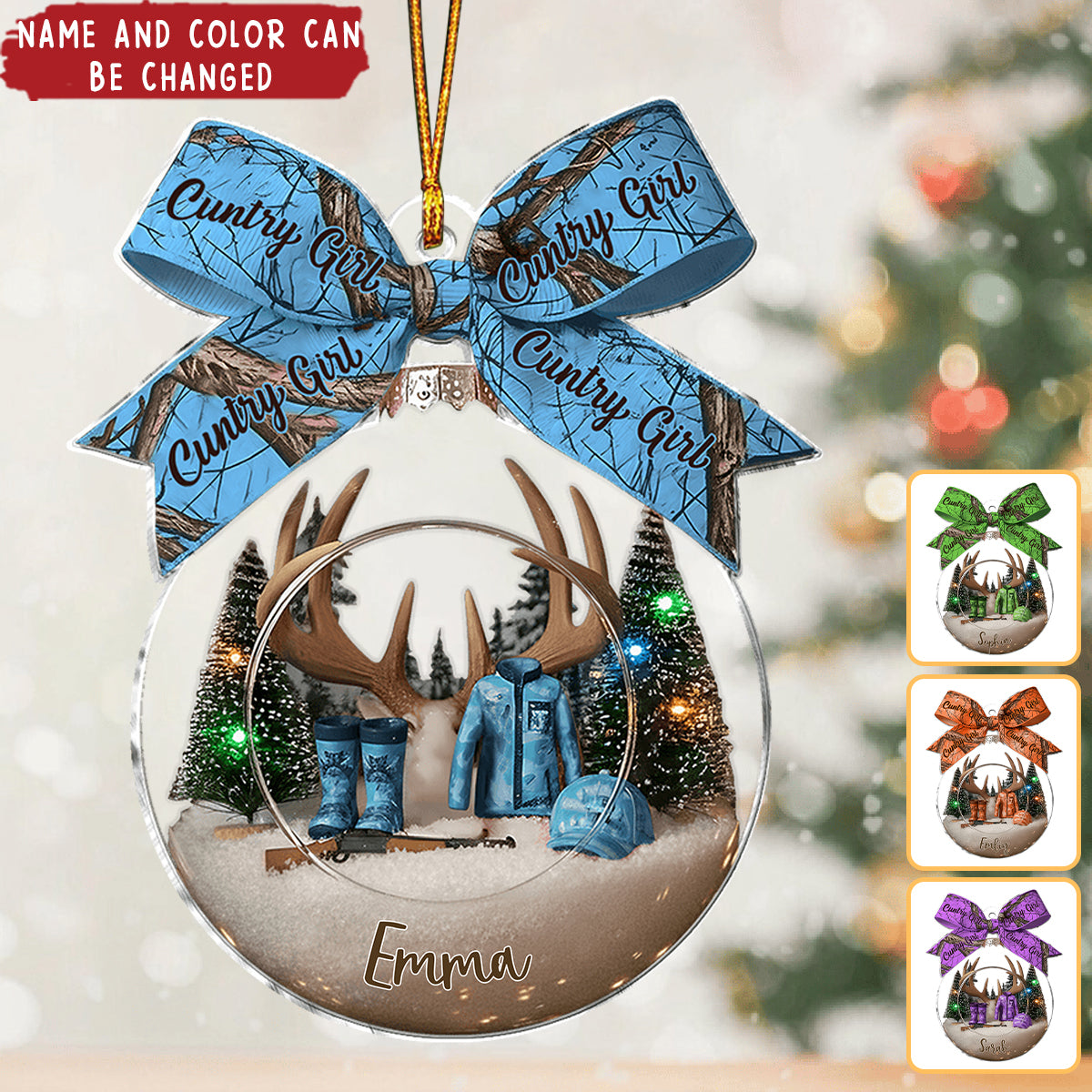 Cuntry Girl - Personalized Christmas Acrylic Ornament