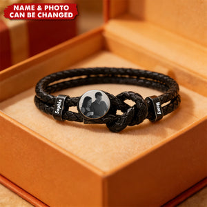 Double-layer Leather Cord Bracelet, Personalized DIY Engraving, Photo-engraved Image