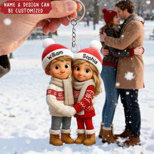 Couple Hug - Personalized Acrylic Keychain, Gift For Him, Gift For Her