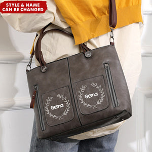 Personalized Name Leather Hobo Shoulder Satchel Bags Crossbody Handbag