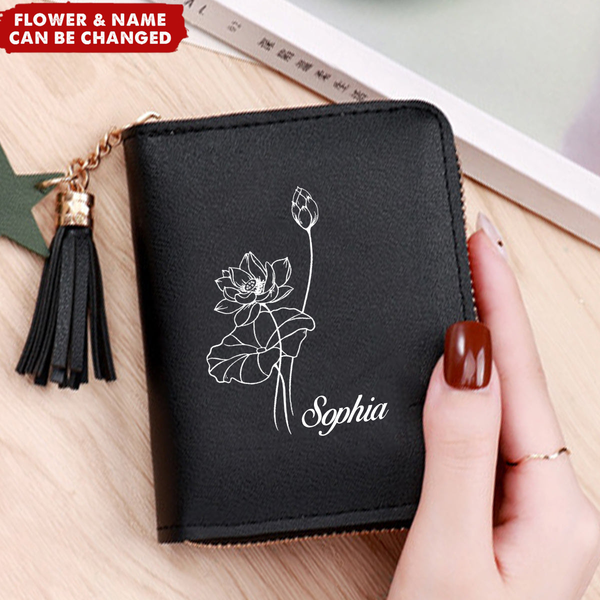 Personalized Birthday Flower Multi Card Slots Wallet