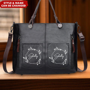 Personalized Name Leather Hobo Shoulder Satchel Bags Crossbody Handbag