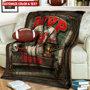 Gift For Football Son/ Daughter - Personalized Football Blanket