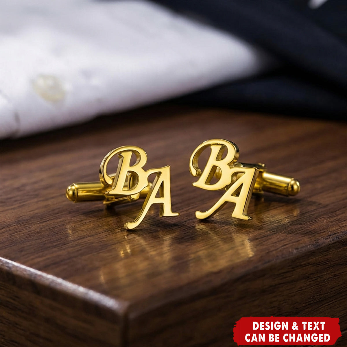 Personalized Monogram Initial Letter Name Cufflinks Set of 2 Birthday Wedding Anniversary Gift for Men Dad Groom