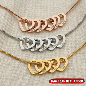A Wearable Tribute to Your Whole Family - Personalized Engraved Names Heart Outline Pendant Necklace