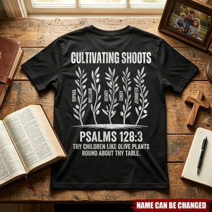 Cultivating Shoots Olive Branch Christian Father's Day Gift For Dad, Husband With Kids' Names - Personalized Shirt