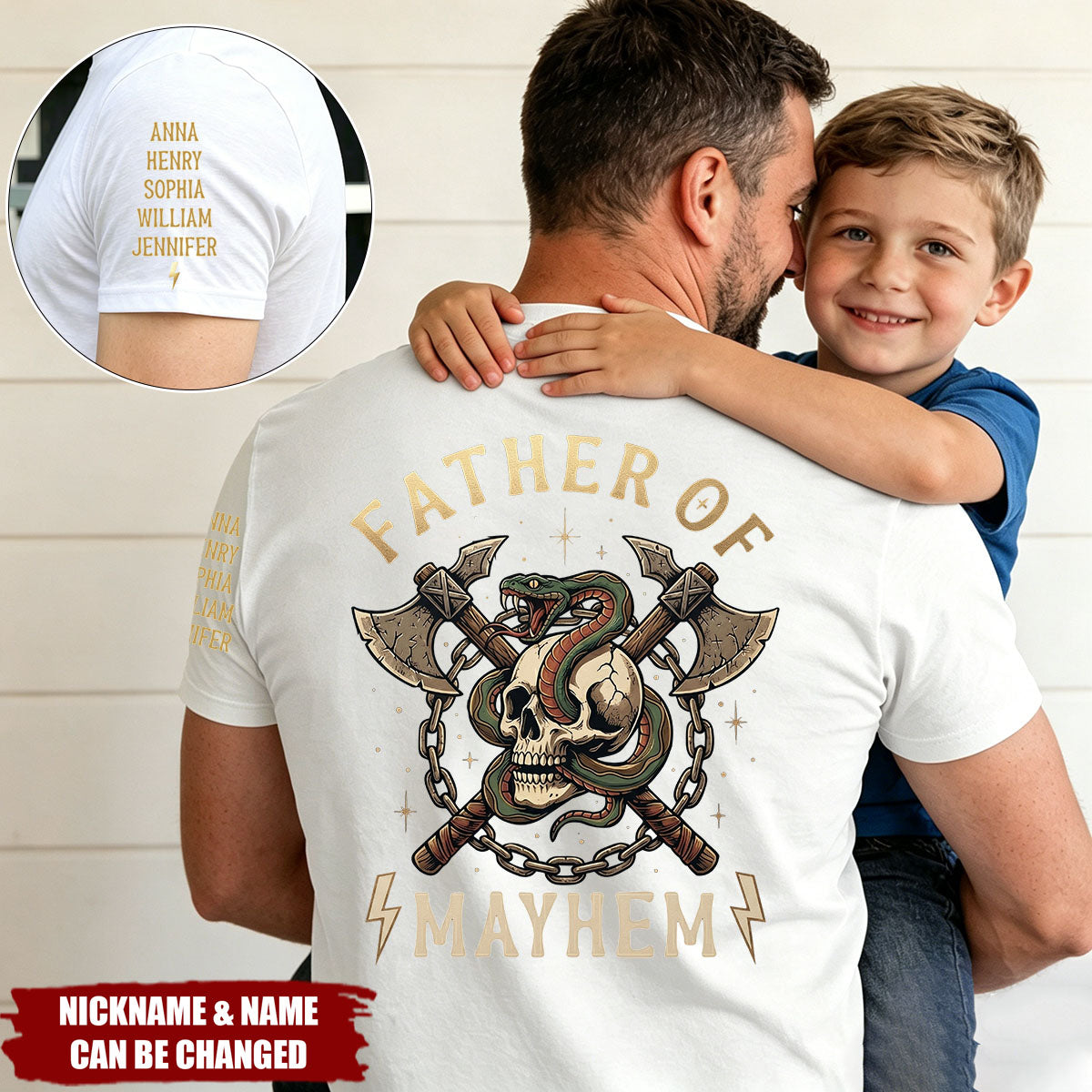 Father's Day Gift, Father of Mayhem - Personalized Shirt