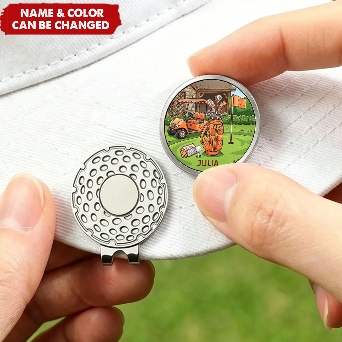 Golf Cart Golf Ball Marker Personalized Magnetic Hat Clip - Birthday Game Day Gift for Golf Lovers