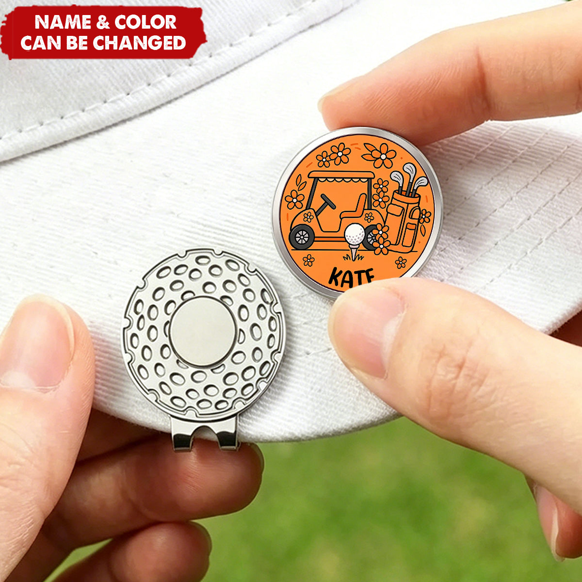 Personalized Name Golf Cart Golf Ball Marker Magnetic Hat Clip Gift for Golf Player & Lover