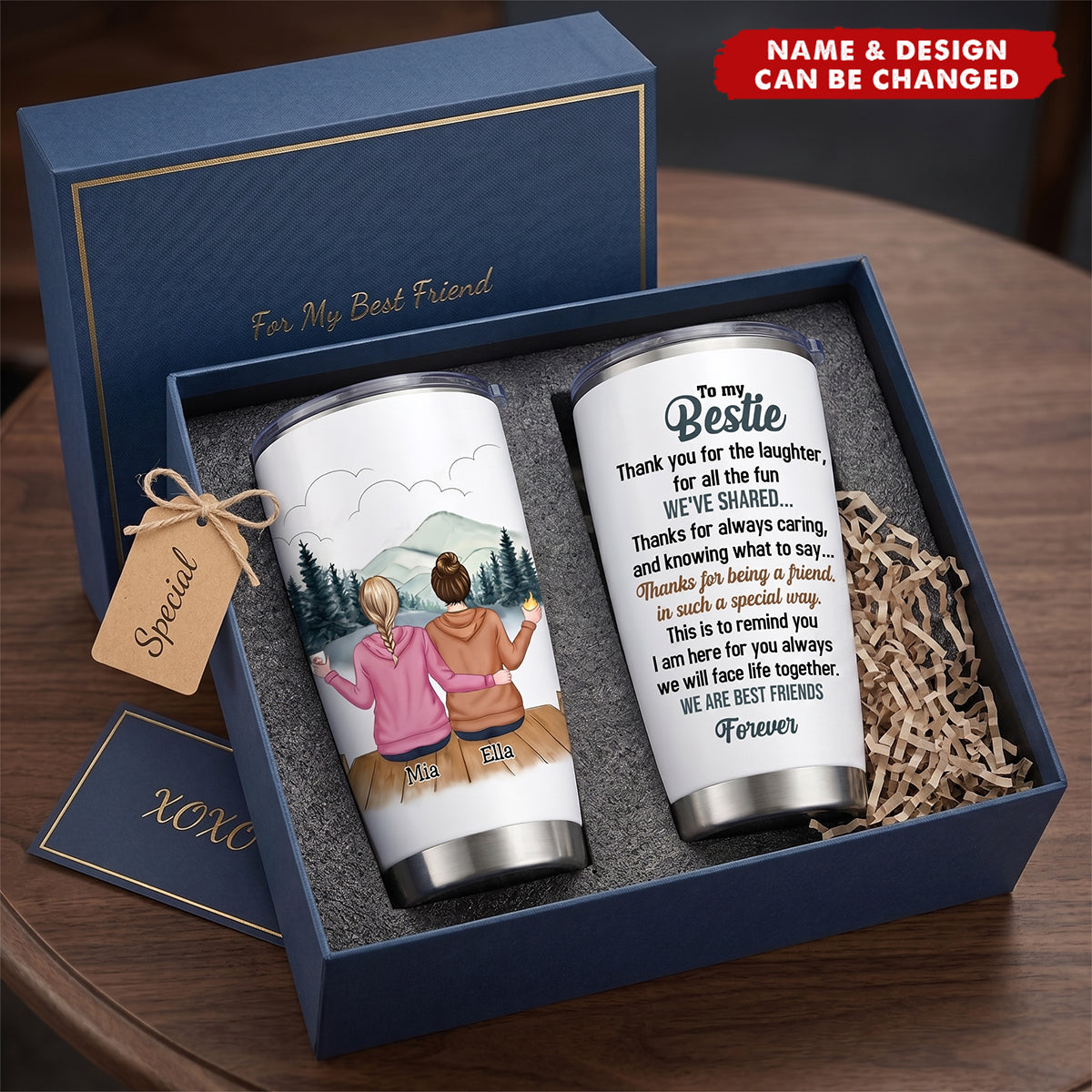 To my Bestie Thank you for the laughter for all the fun - Personalized Tumbler