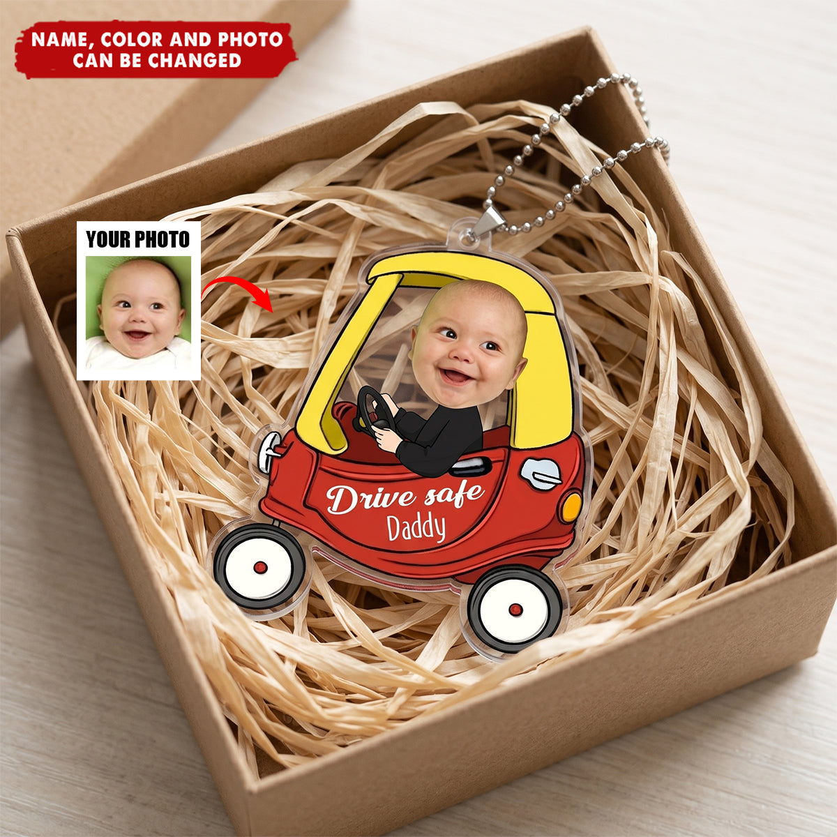 Drive Safe - Personalized Car Photo Ornament