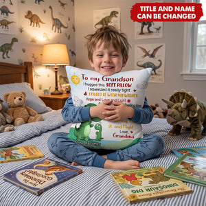 Personalized Dinosaur Grandson Hug This Pillow