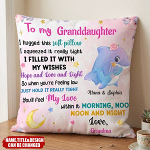 Personalized Granddaughter Daughter Sea Animals Hug This Pillow