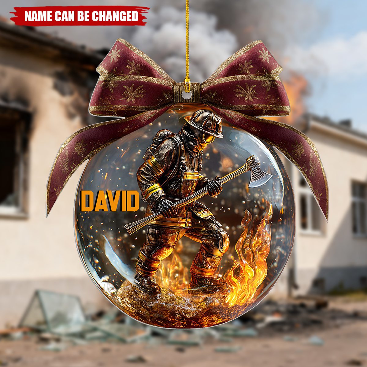 Firefighter Keepsake - Personalized Christmas Acrylic Ornament