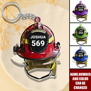 Firefighter Helmet - Personalized Acrylic Keychain