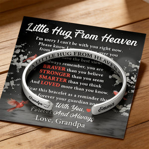 Little Hug From Heaven - Personalized Cuff Bangle Bracelet With Box