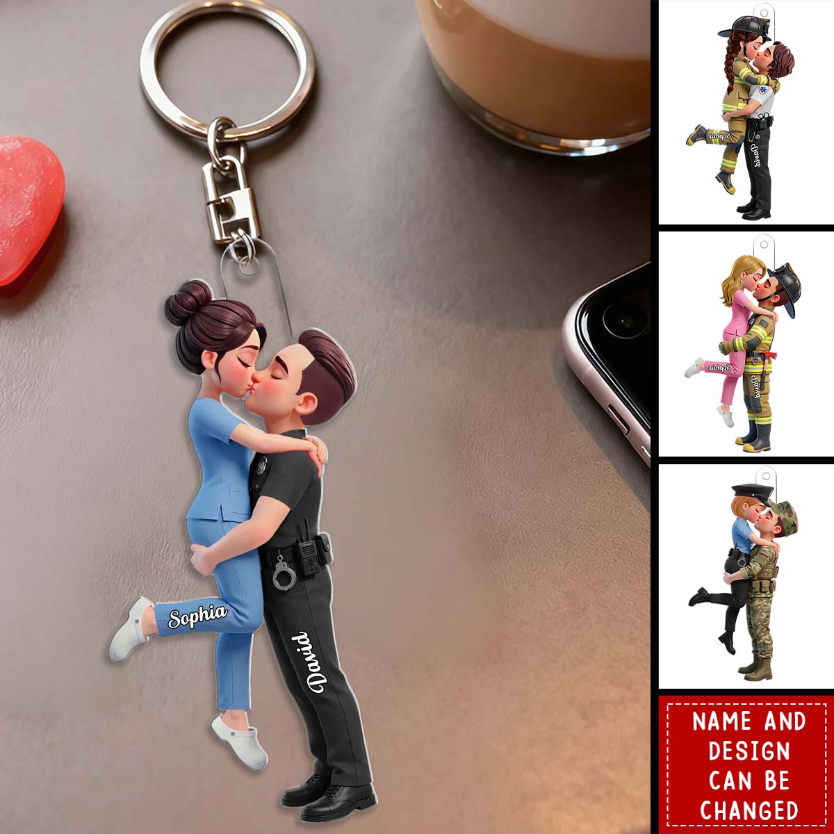 Hero Couple Forever Love - Personalized Keychain, Gift for Couple
