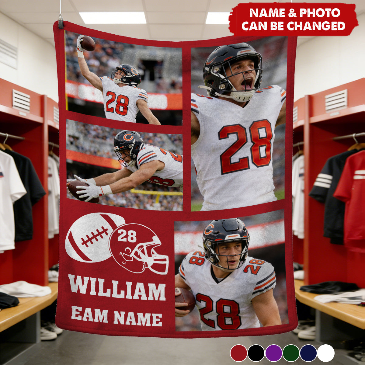 In This House, We Cheer Loud - Personalized Blanket, Football Player Gift, Custom Game Day Photo Sports Blanket