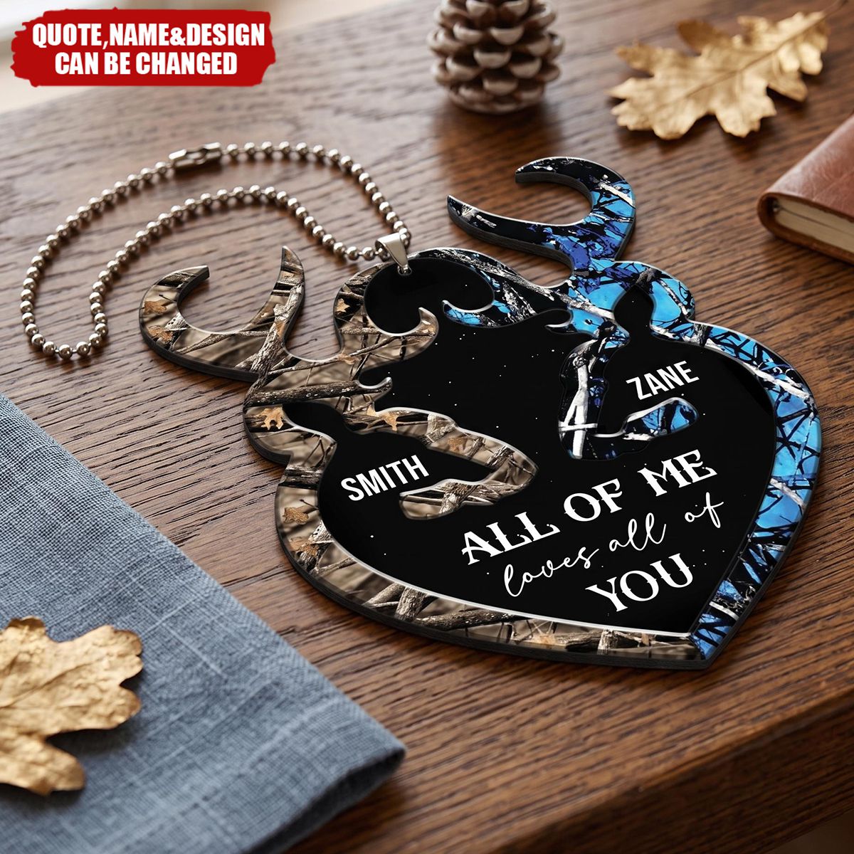 Camo Pattern Deer Couple Personalized ornament