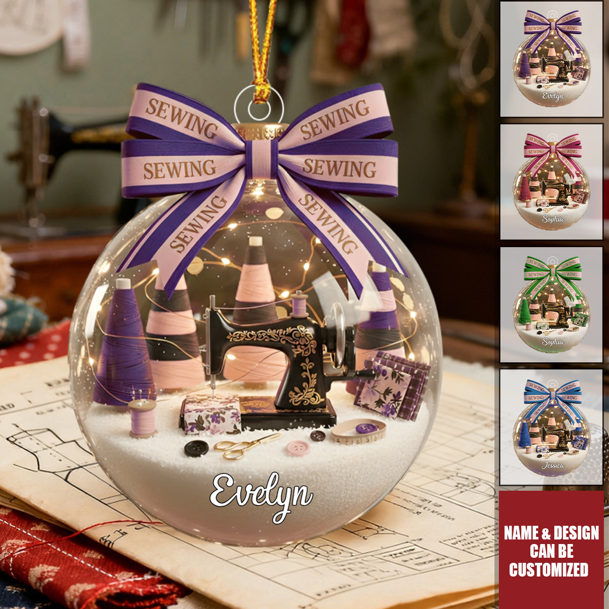 Sewing Lovers - Personalized Christmas Acrylic Ornament