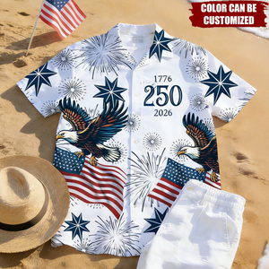 Personalized USA 250 Anniversary Eagle 1776-2026 Hawaii Shirt