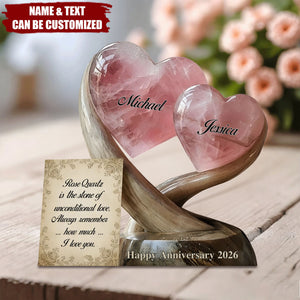 Rose Quartz Style Anniversary Gift, Valentine Gift, Unconditional Love - Personalized Couple Acrylic Plaque
