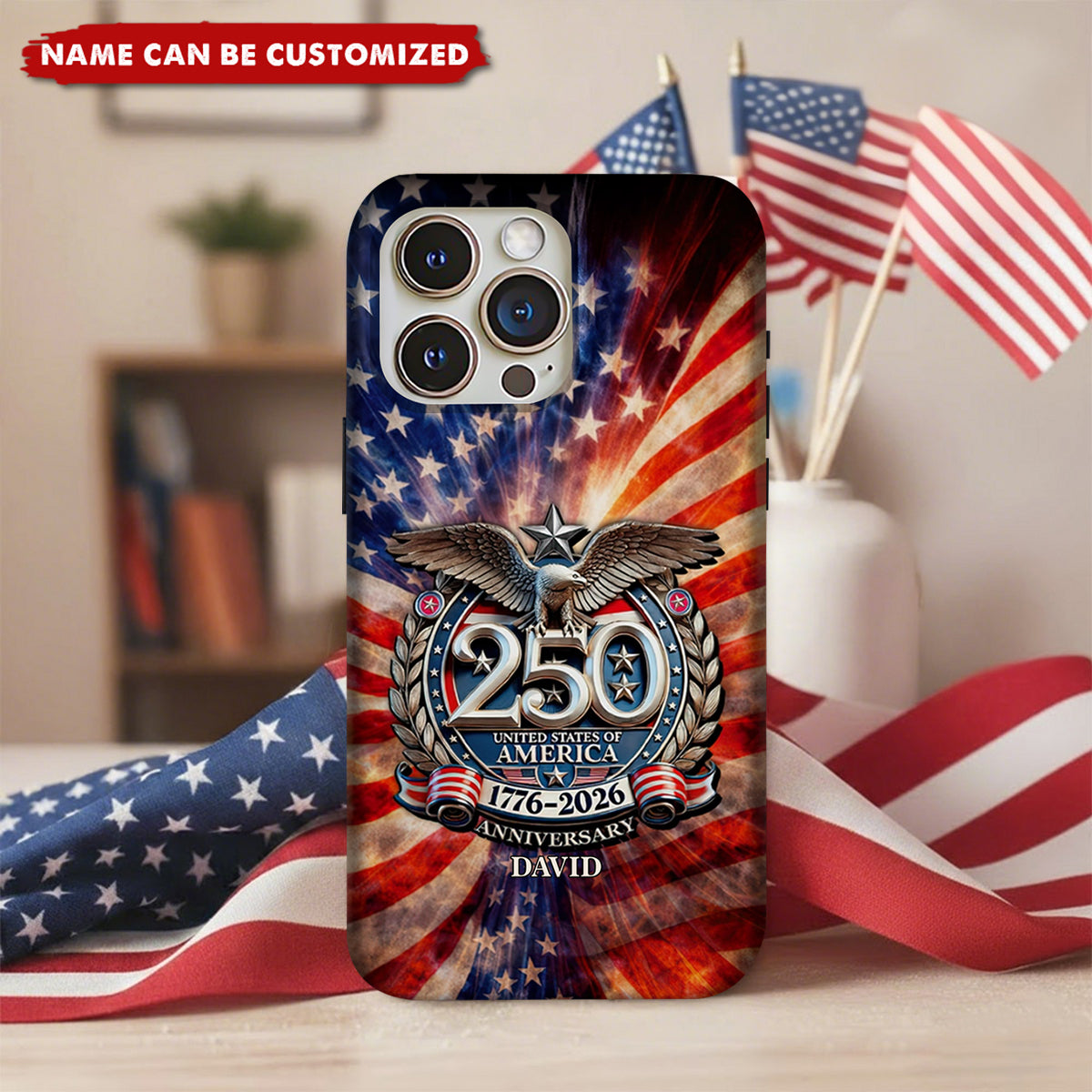 USA Eagles 250th Anniversary Semiquincentennial 1776-2026 Personalized Phone Case
