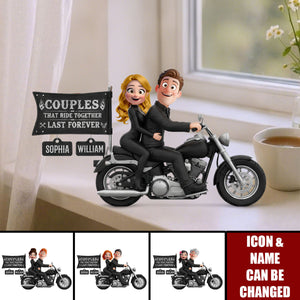 Biker Couple Acrylic Plaque - Personalized Gifts For Couples