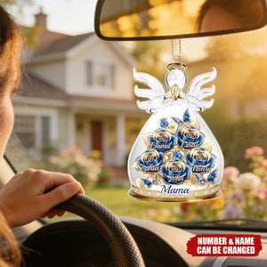 Acrylic Car Ornament - Personalized Mother's Day Gifts For Mom, Grandma - An Angel’s Embrace Of Love