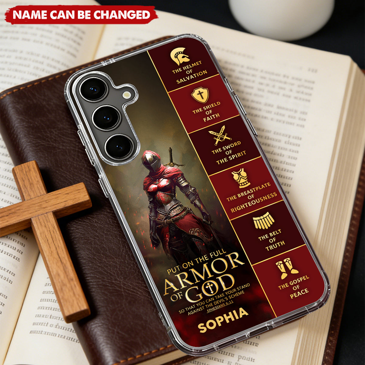Armor Of God - Personalized Clear Silicone Phone Case