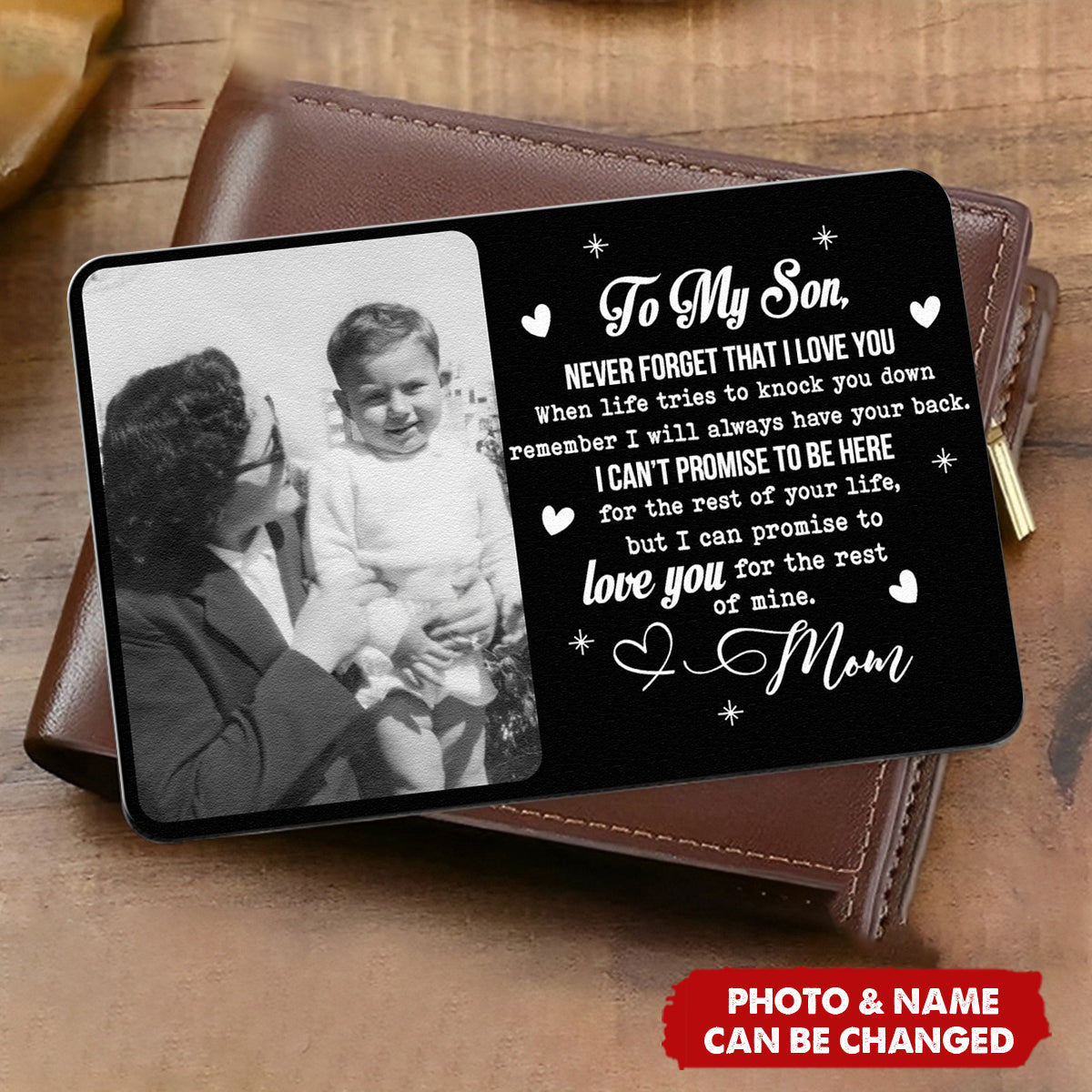 Never Forget That I Love You Custom Photo Gift For Son - Personalized Wallet Card