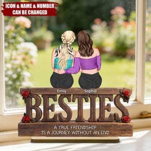 Besties Forever Birthday Thank You Gifts For Friends, Besties, Sisters - Personalized Wooden Plaque