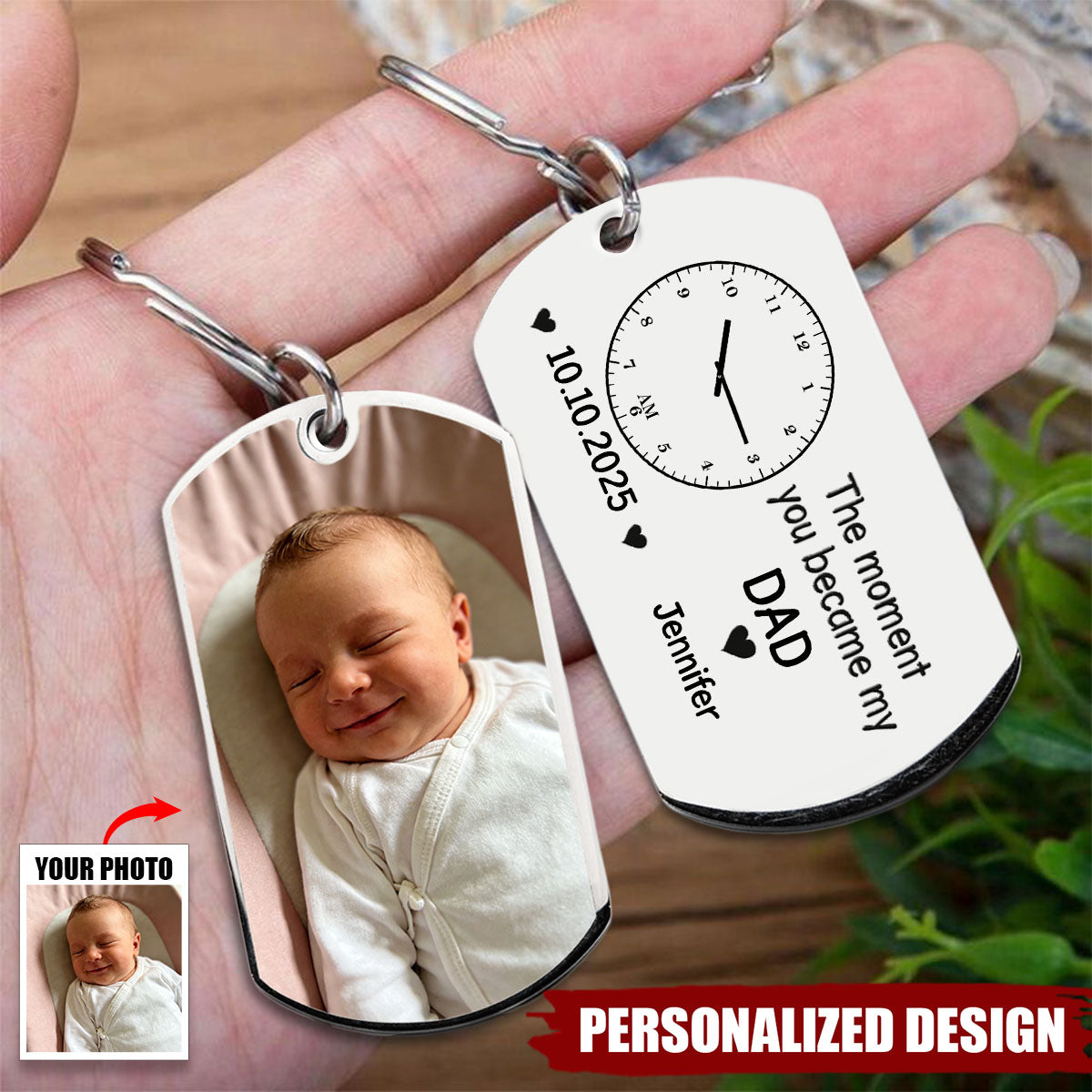 The Moment You Became My Dad Father's Day Gift For New Dad, Husband - Personalized Keychain